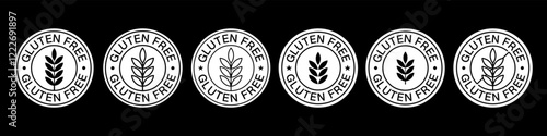 Set of Gluten Free Badges Vector Design. Gluten-Free Icon Sign.