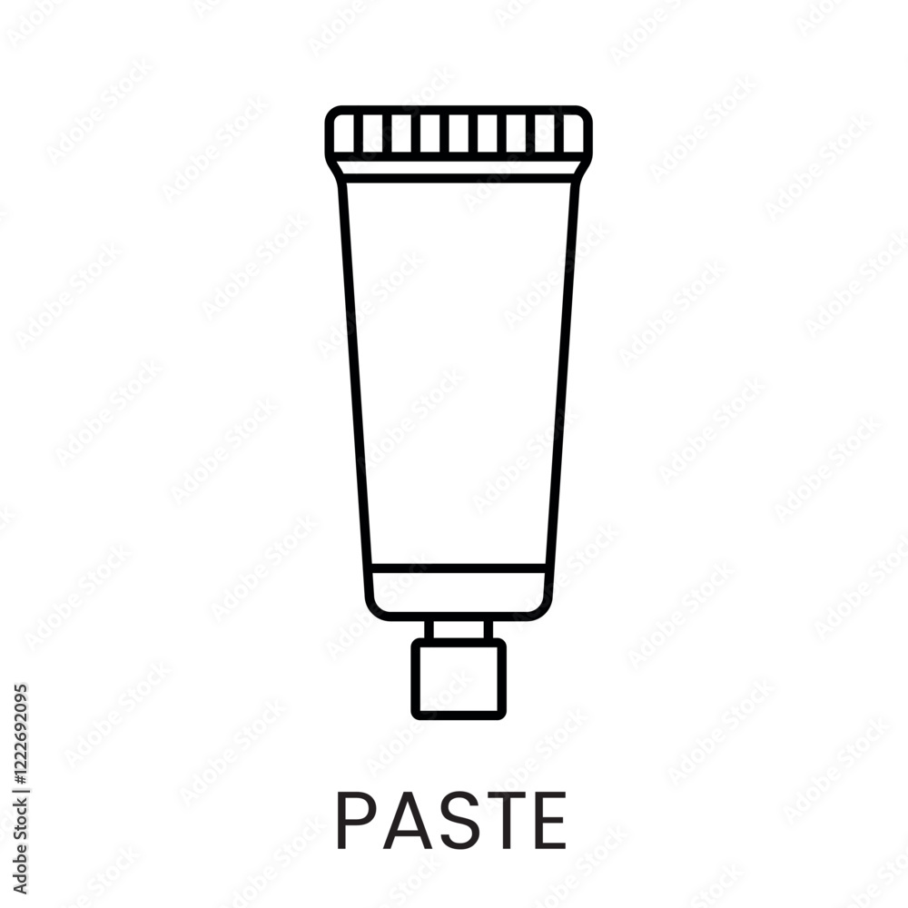 A cream tube icon in vector, symbolizing skincare or pharmaceutical creams, with an editable stroke A cream tube icon in vector, symbolizing skincare or pharmaceutical creams, with an editable stroke