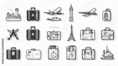 Vintage travel essentials: suitcases, passports, maps, and more.
Art & Illustration