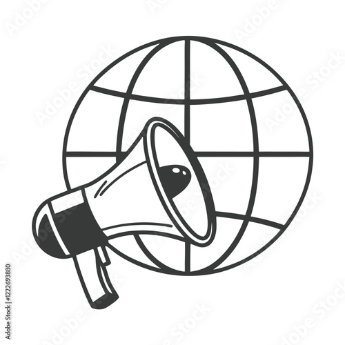 Loudspeaker megaphone object for business announcement icon