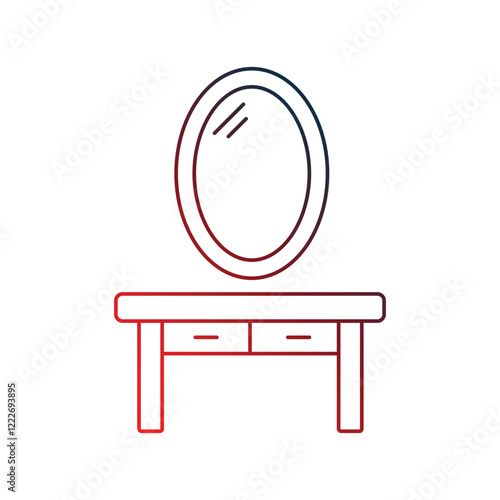 dressing gradient outline  icon with white background vector stock illustration