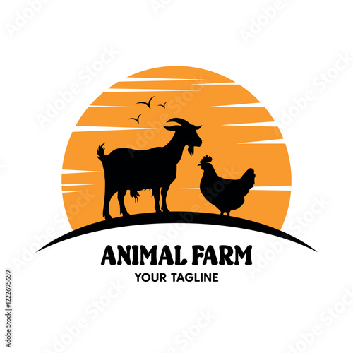 Animal farm professional vector logo design.