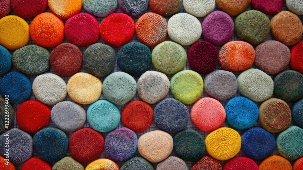 Colorful Round Textile Pieces Colorful Round Textile Pieces
