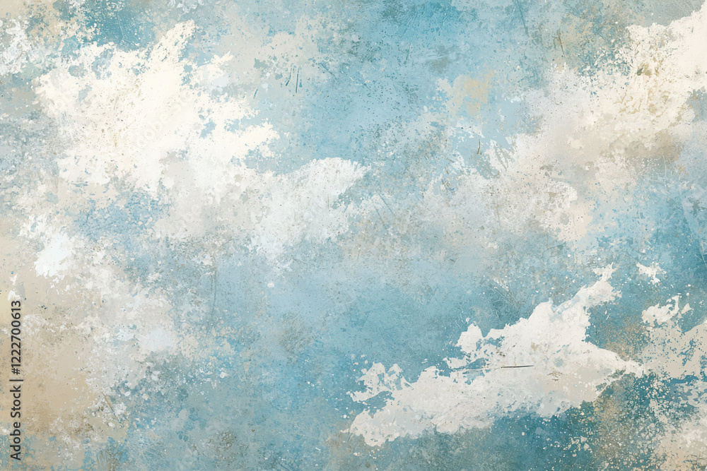 Abstract sky with soft clouds and a textured blue background, ideal for artistic or serene themes Abstract sky with soft clouds and a textured blue background, ideal for artistic or serene themes