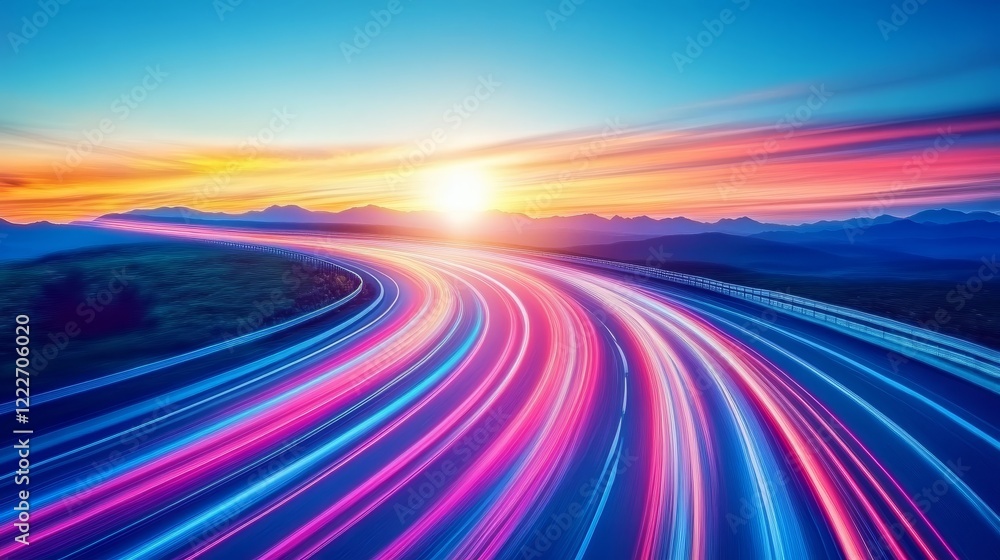 Dynamic Visualization of Light Speed with Motion Blur, Representing Extreme Speed, Fast Movement, and the Concept of Velocity in Modern Physics and Technology. Dynamic Visualization of Light Speed with Motion Blur, Representing Extreme Speed, Fast Movement, and the Concept of Velocity in Modern Physics and Technology.