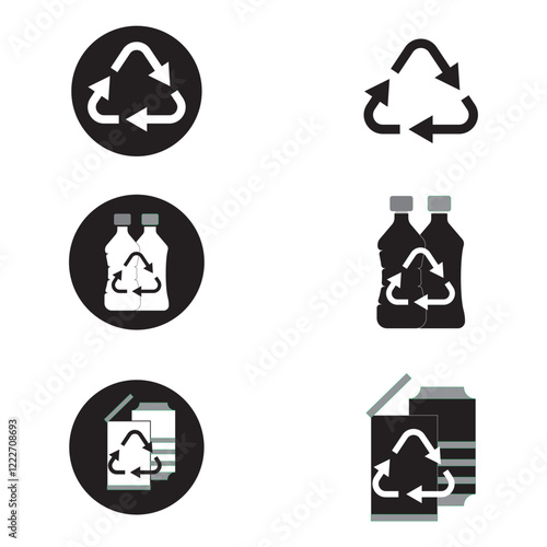 recycle icon, recycle energy, icon, icon set, recycle icon set, vector, editable and resizable, plastic recycling, metal recycling