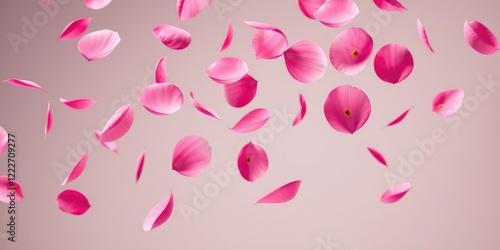 group of pink petals floating in the air stacked in random order, , pastel colors, floral arrangement
