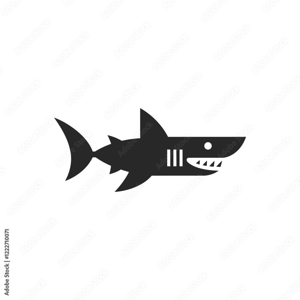 Fototapeta premium Minimal Shark Icon