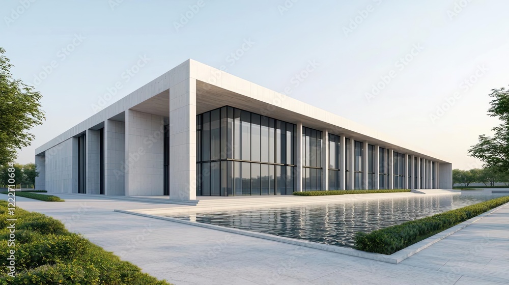 Clean energy idea. Modern architectural design featuring sleek lines and large glass windows. Clean energy idea. Modern architectural design featuring sleek lines and large glass windows.