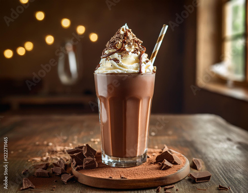 chocolate milkshake on the table