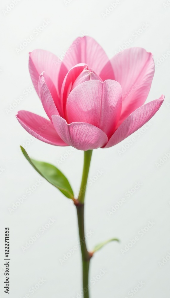 Delicate petals unfolding from a white background, delicate, blossoms Delicate petals unfolding from a white background, delicate, blossoms