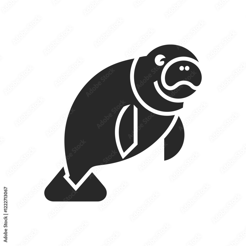 Obraz premium Standing Manatee Icon