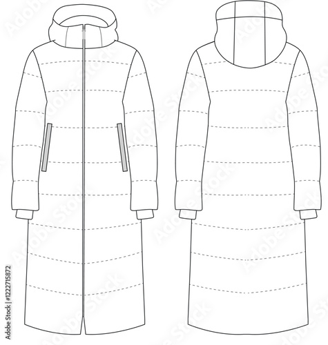 dakota snow jacket women fashion vector Illustration design 