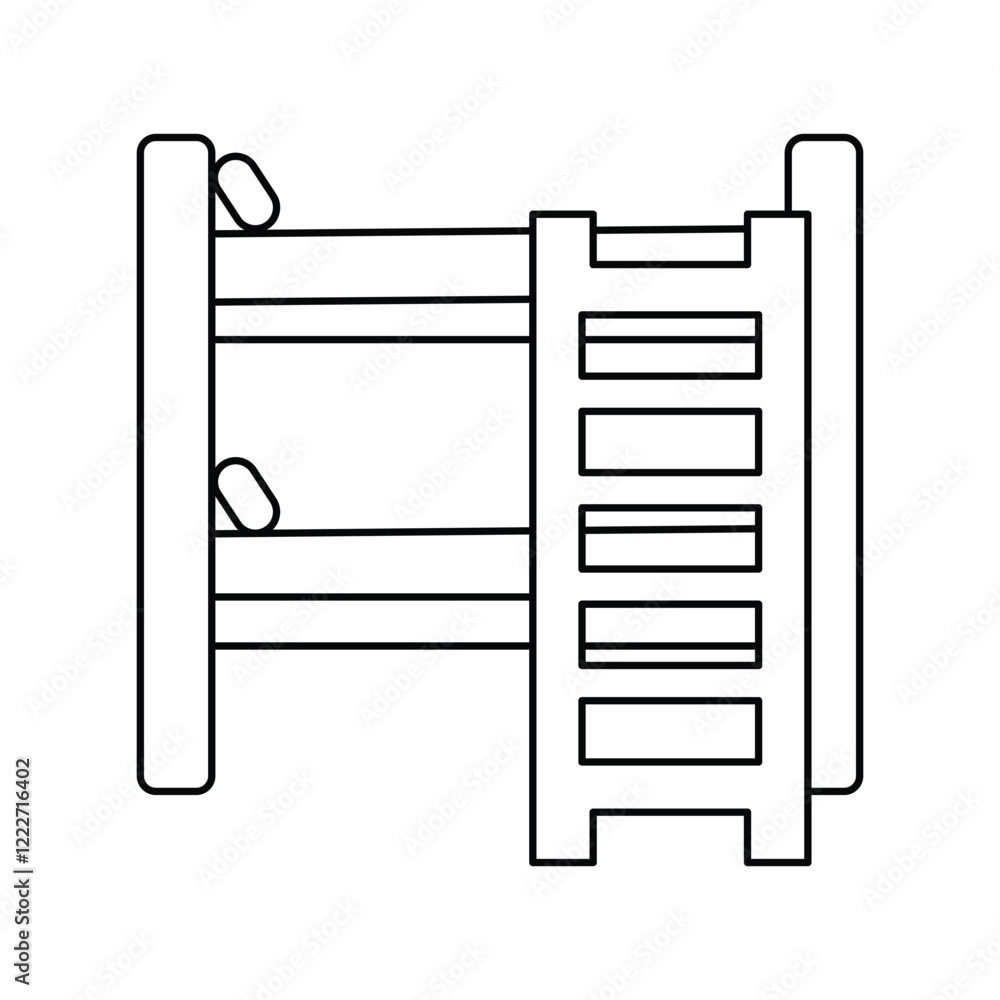 bunk bed lineal icon with white background vector stock illustration bunk bed lineal icon with white background vector stock illustration
