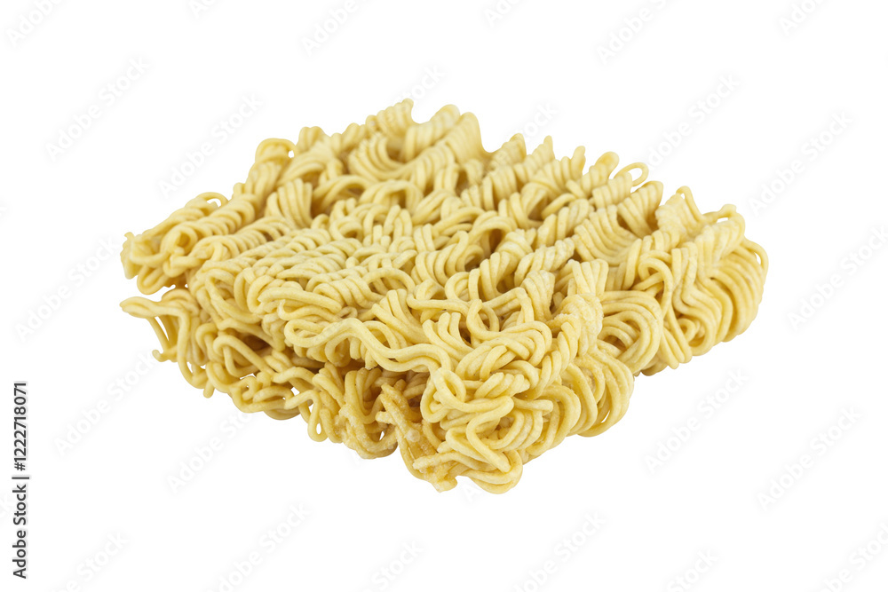 raw instant noodles, noodle briquette isolated from background raw instant noodles, noodle briquette isolated from background