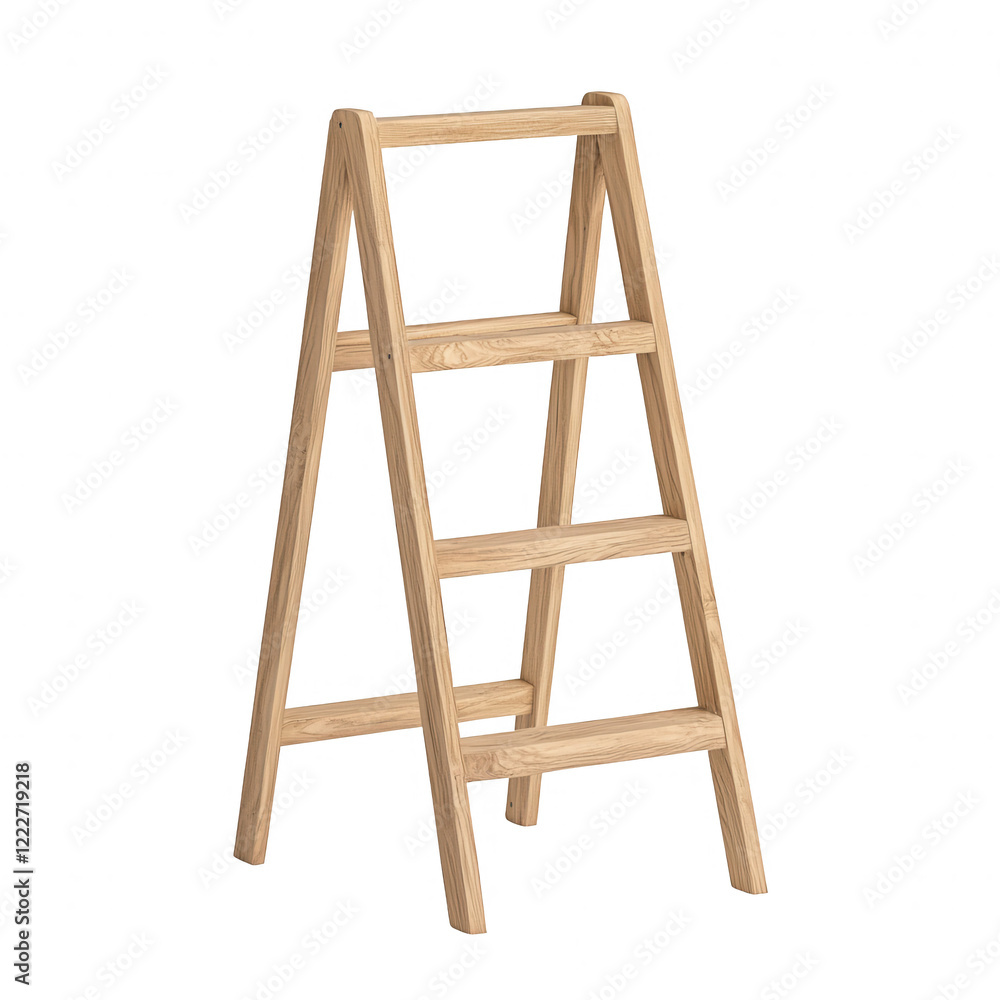 A wooden ladder designed for various home and garden tasks. A wooden ladder designed for various home and garden tasks.