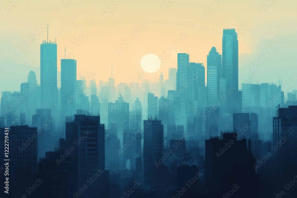 Draw illustrator of a minimalist Cityscape show PM2.5 pollution Draw illustrator of a minimalist Cityscape show PM2.5 pollution