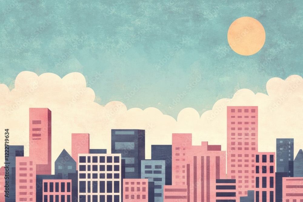 Draw illustrator of a minimalist Cityscape show PM2.5 pollution Draw illustrator of a minimalist Cityscape show PM2.5 pollution