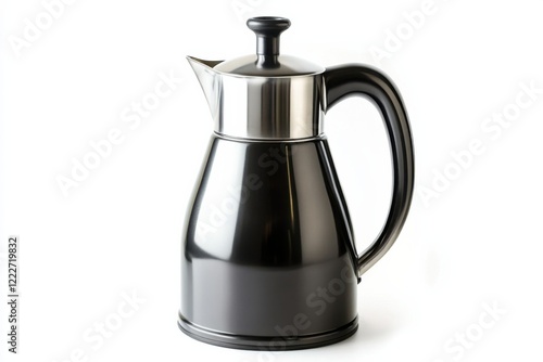Elegant oil dispenser featuring polished metal and sleek black design on a crisp white background