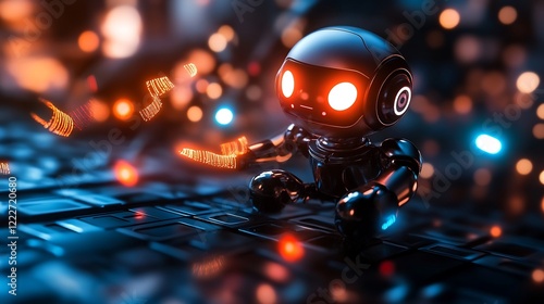 Cybernetic Companion: A Futuristic Robot in a Digital World