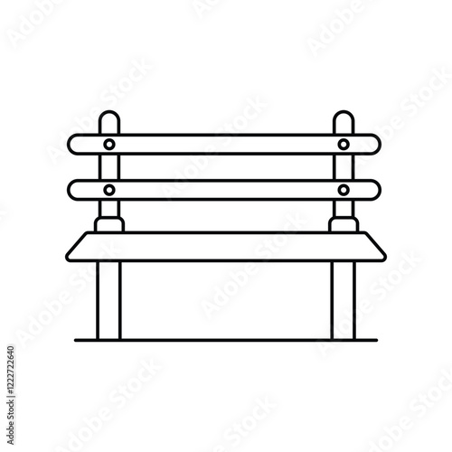 bench lineal  icon with white background vector stock illustration