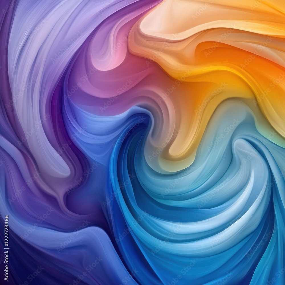 Obraz premium abstract art composition, swirling vibrant colors, dynamic shapes, smooth gradients, modern 