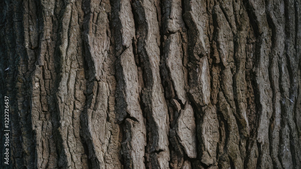 Closeup of dark brown tree bark texture displaying deep grooves and intricate patterns with natural light highlighting the rough surface Closeup of dark brown tree bark texture displaying deep grooves and intricate patterns with natural light highlighting the rough surface
