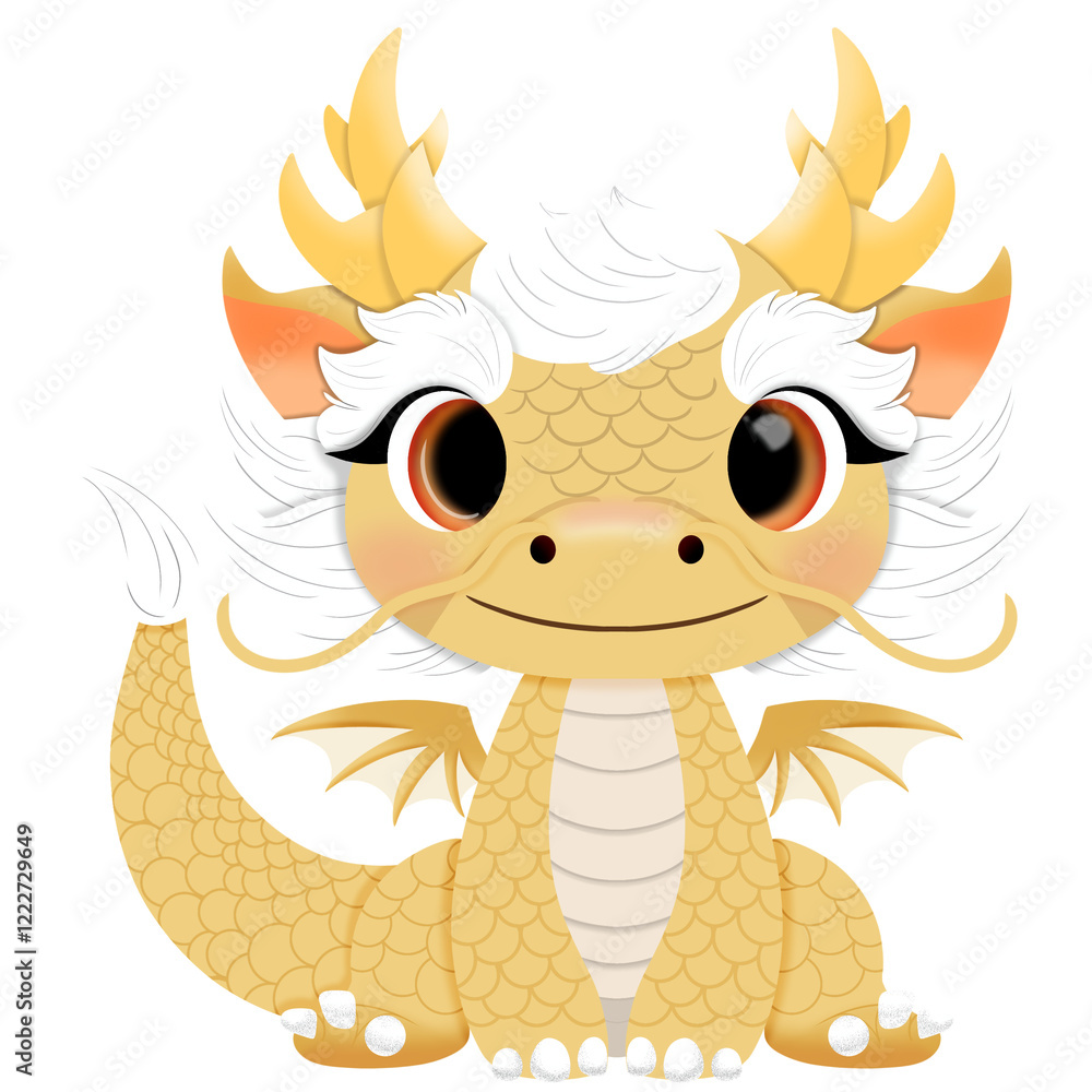 Fototapeta premium Golden Fortune Dragon – A Lunar New Year Blessing