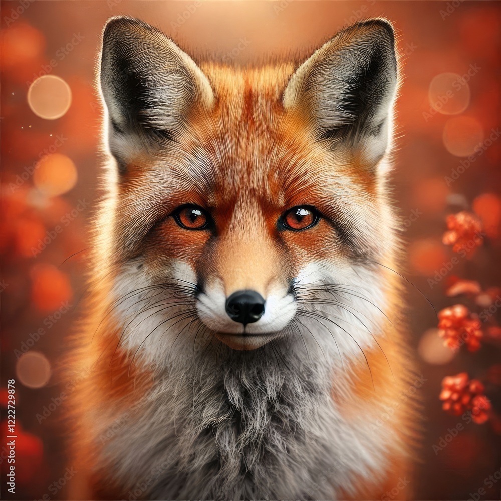 Fototapeta premium digitally enhanced image of a red fox 