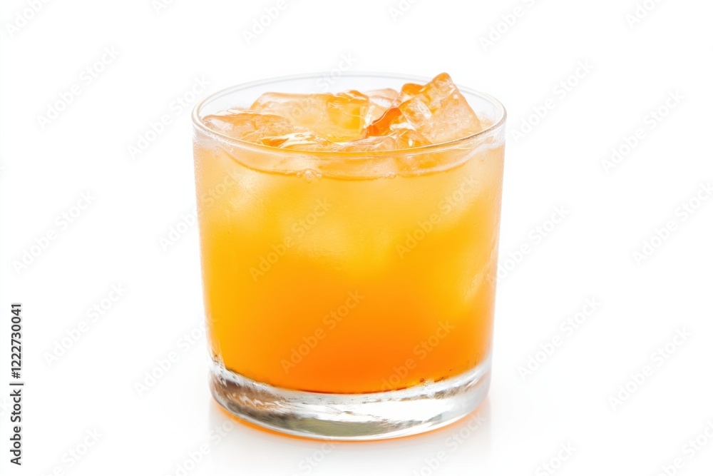 Refreshing pineapple juice cocktail in a clear glass with ice on a clean white background showcasing vibrant colors and textures Refreshing pineapple juice cocktail in a clear glass with ice on a clean white background showcasing vibrant colors and textures
