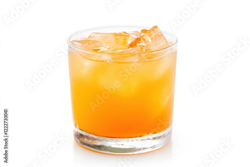 Wallpaper Mural Refreshing pineapple juice cocktail in a clear glass with ice on a clean white background showcasing vibrant colors and textures Torontodigital.ca