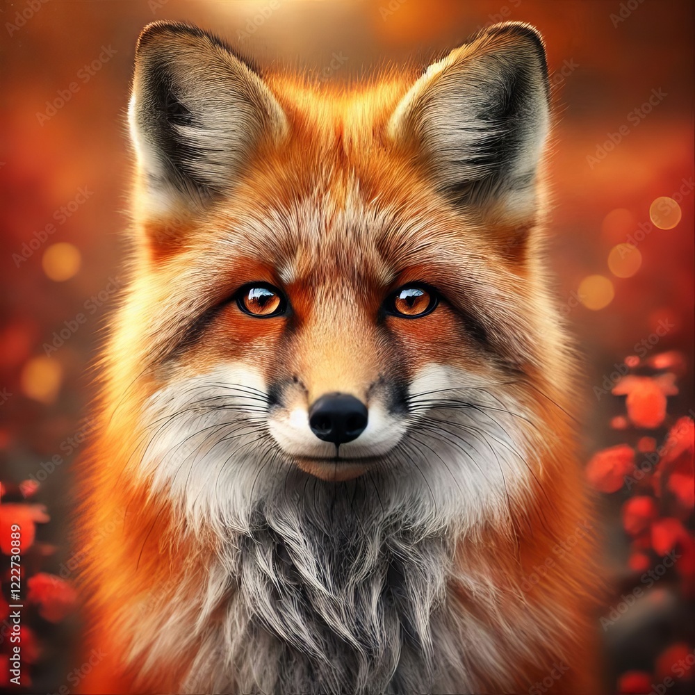Obraz premium digitally enhanced image of a red fox
