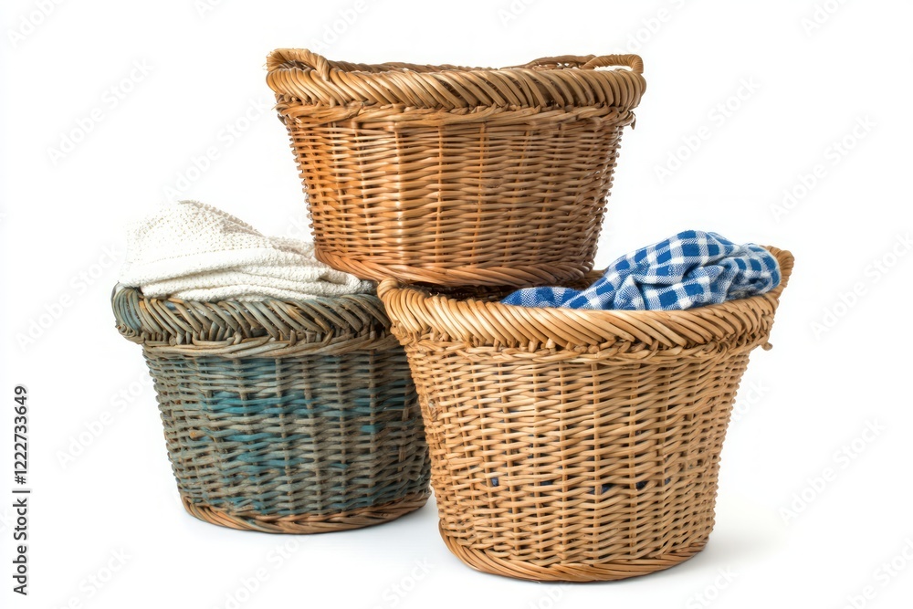 Obraz premium Charming Wicker Laundry Baskets: A Timeless Storage Solution