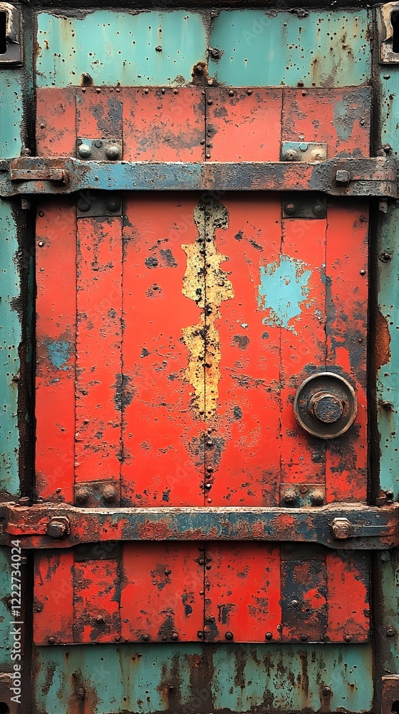 A background of an old, rusted shipping container with bold industrial textures. A background of an old, rusted shipping container with bold industrial textures.