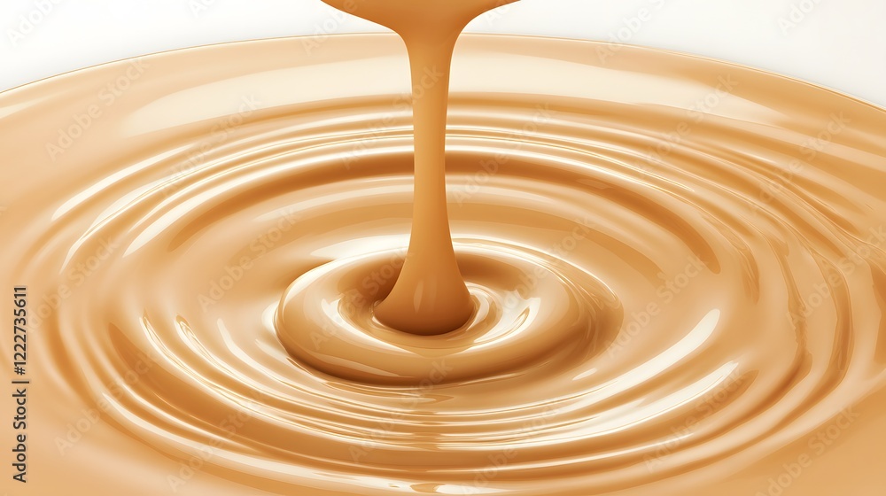 Creamy Caramel Swirl Liquid Pouring Texture Background Creamy Caramel Swirl Liquid Pouring Texture Background