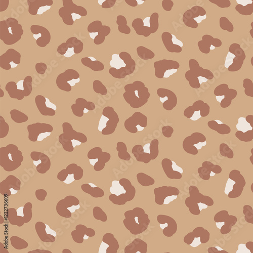 Leopard modern monochrome seamless pattern. Animal camouflage print endless background. Cheetah or panther skin texture repeat cover. Abstract jaguar fur continuous ornament. Vector illustration.