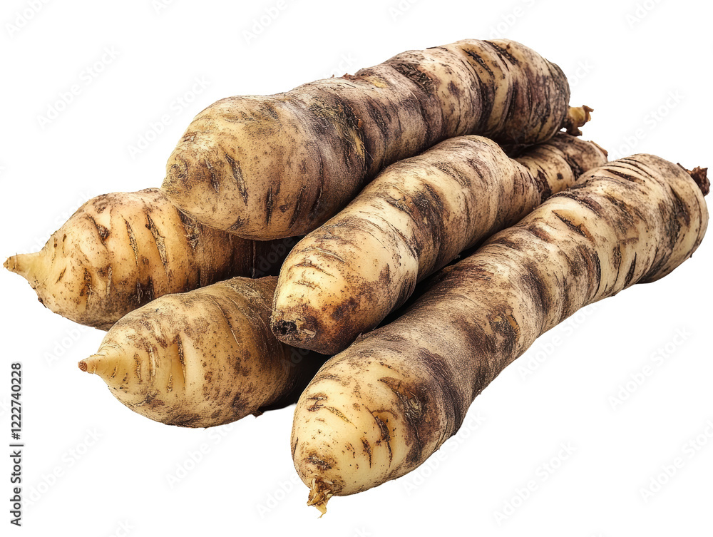 Isolated Pile of White Root Vegetables Isolated Pile of White Root Vegetables