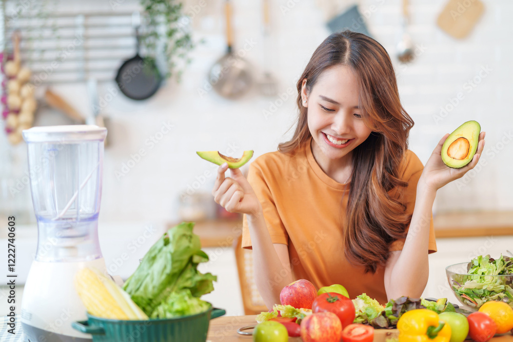 portrait smiling young woman having fun with food vegetables in the kitchen,healthy food,vitamin,health care,beauty,health