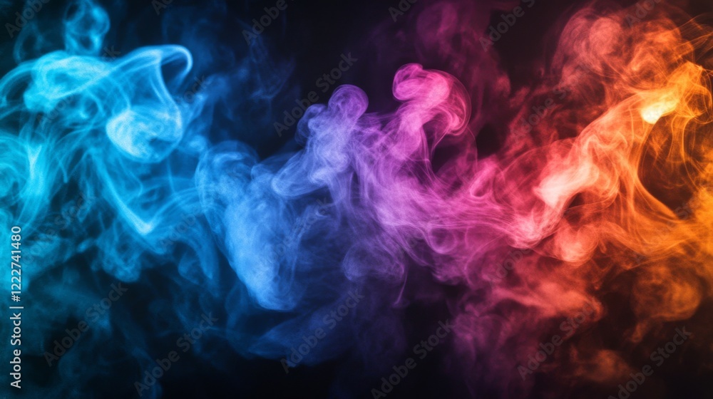 Bright colorful smoke swirled Bright colorful smoke swirled