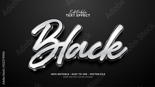 Black text effect, editable luxurious text effect