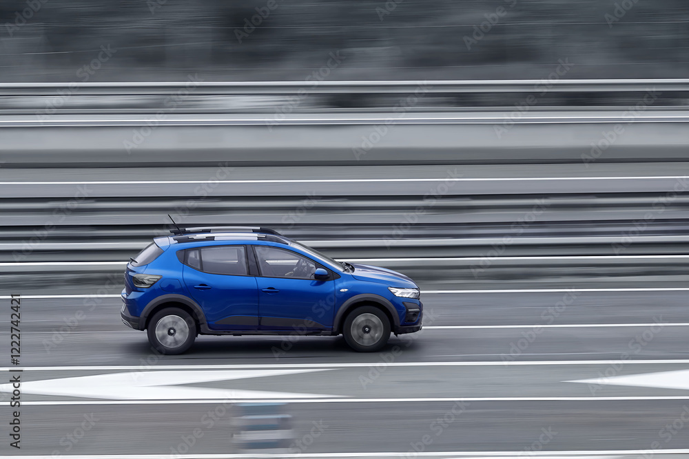passenger car on the highway in motion with a blurred background passenger car on the highway in motion with a blurred background