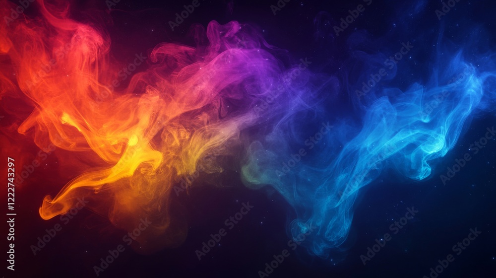Bright colorful smoke swirled Bright colorful smoke swirled