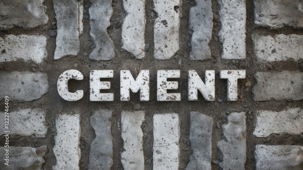 Cement texture background with grey and white bricks positioned horizontally for optimal text placement creating a gritty industrial feel Cement texture background with grey and white bricks positioned horizontally for optimal text placement creating a gritty industrial feel