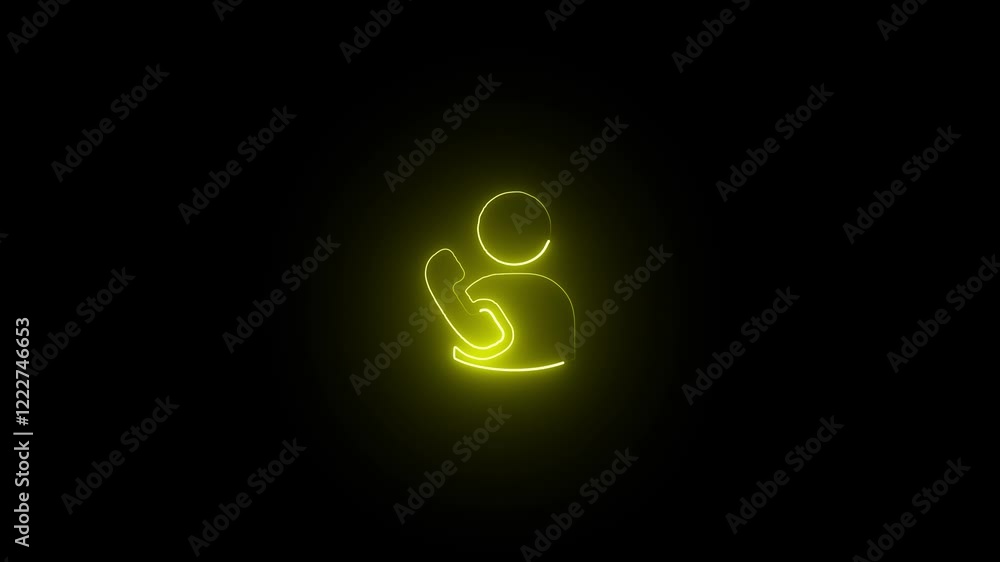 Glowing neon calling icon animation technology. Glowing neon calling icon animation technology.