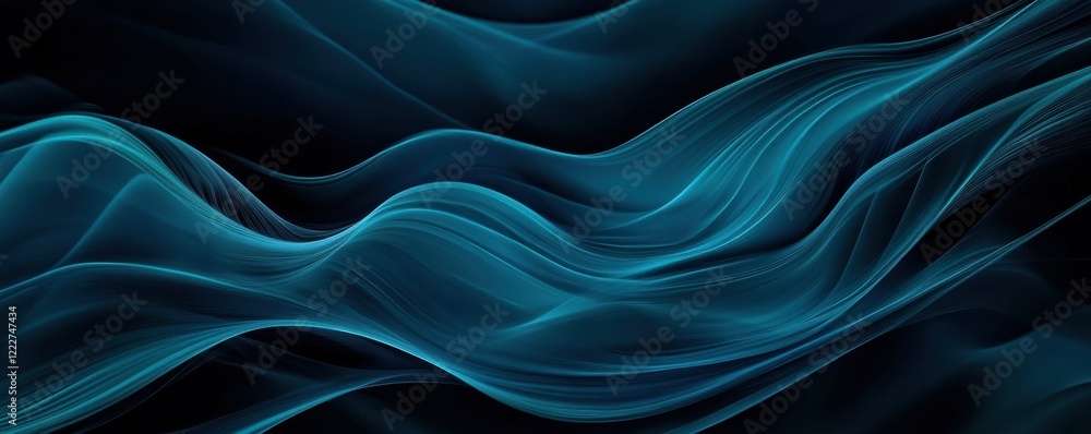 Obraz premium Abstract blue wave patterns featuring flowing lines and textures