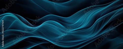 Wallpaper Mural Abstract blue wave patterns featuring flowing lines and textures Torontodigital.ca