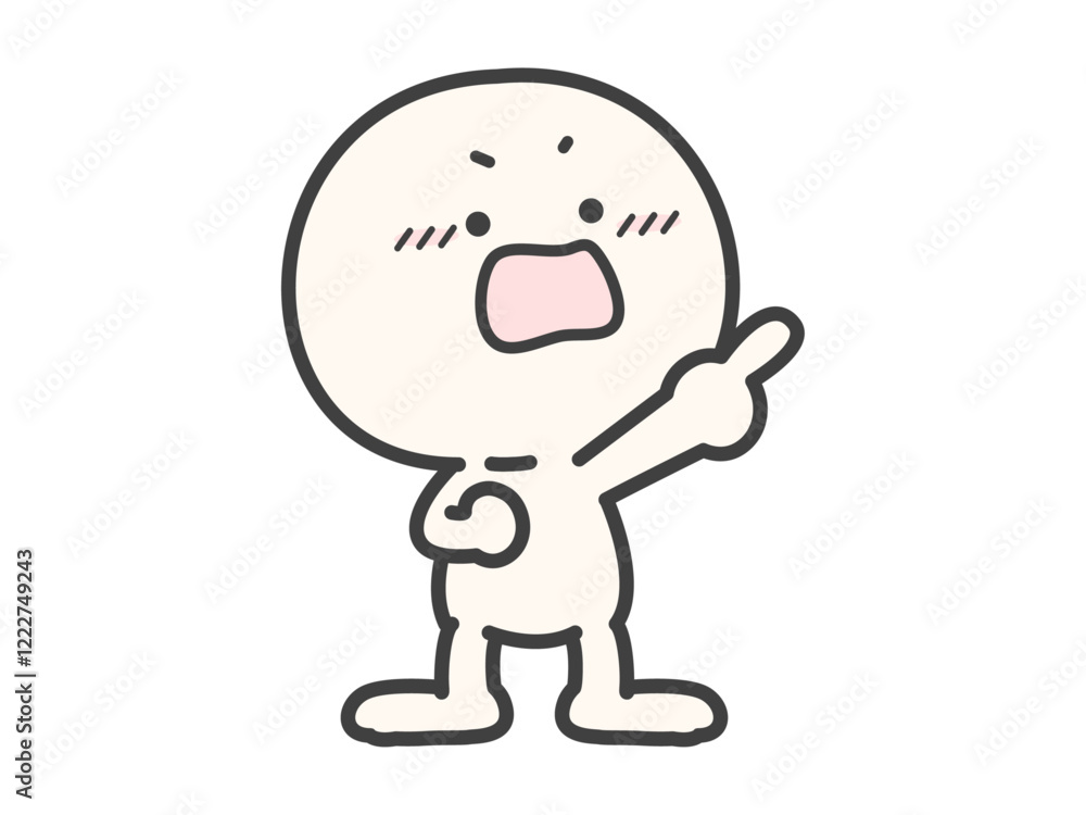 指差しのポーズの何かを言っている人物 指差しのポーズの何かを言っている人物