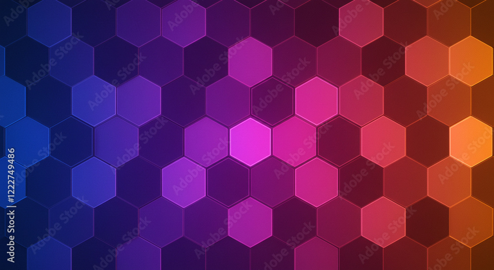 Abstract background hexagon pattern with glowing lights Abstract background hexagon pattern with glowing lights