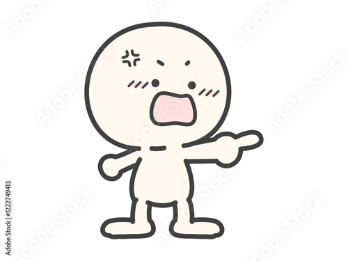 指差しのポーズの怒っている人物02