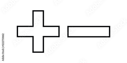 Plus Minus Icon, Round plus sign and minus sign icon set. Vector. collection of plus minus icons